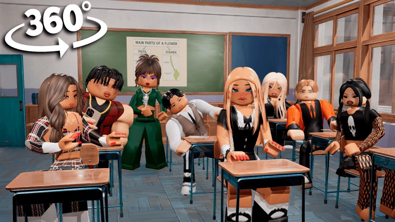 360° Я застрял с плохишом в новой школе… Но кто меня спасёт? 😱 | История Roblox в VR