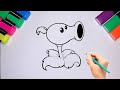 How to Draw Peashooter from the game “Zombie vs Plants”