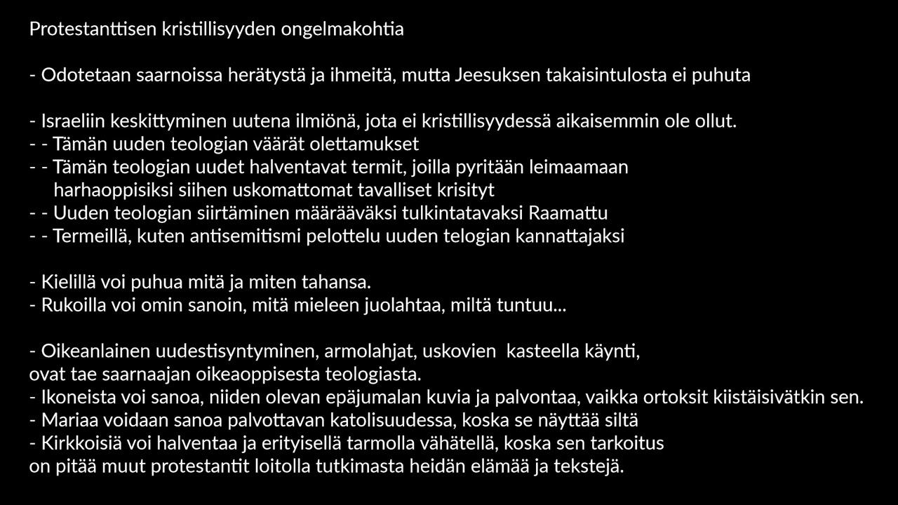 Protestantismin vakavia ongelmia