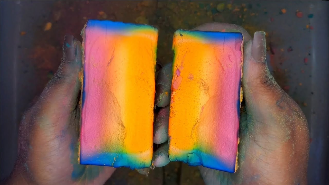 ASMR • @SnowFairyASMR Deep Dyed Gym Chalk Blocks - YouTube