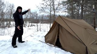 Hot Tent Camping in Near Zero Degree Tempuratures