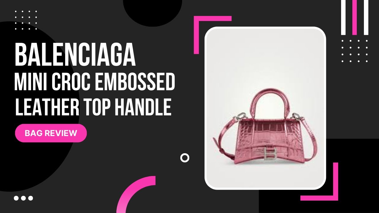 Balenciaga Hourglass Mock Croc Leather Mini Bag - Pink