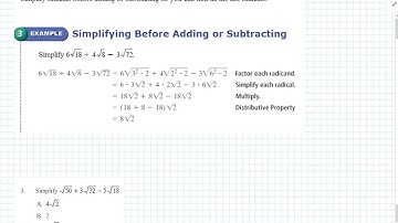 Algebra 2- 7.3: Binomial Radical Expressions