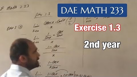 DAE MATH 233 | chapter no 1 | Exercise 1.3 Q 1(xi)
