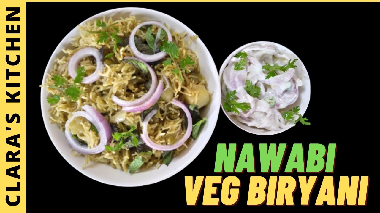 Nawabi Veg Biryani Recipe in Tamil  (hyderabadi Nawabi veg biryani in pressure cooker at home) | clara