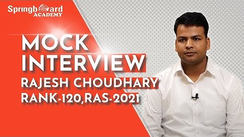 RAS Topper Rajesh Choudhary | Rank-120 #ras_interview #mock_interview #springboardacademyonline