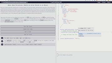 Basic Data Structures: Modify an Array Stored in an Object