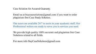 Case Solution Assured Guaranty