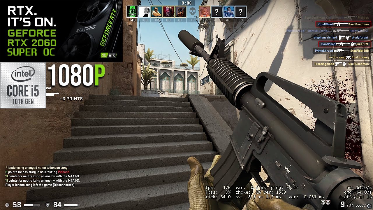 CSGO HIGH TEXTURES MAX SETTINGS [1080P] RTX 2060 SUPER I5 10400