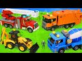 الحفار, الجرار, سيارة الإطفاء, شاحنات القمامة و سيارات الشرطة ومجموعة ألعاب سيار Excavator Toys