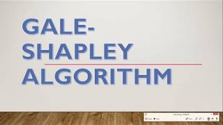 Gale-Shapley Algorithm:English
