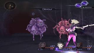 SMT: Digital Devil Saga 2 - EGG Installation Revisit Battles (Low Level, Hard)
Hes a sexy dancer.
Lowdown on the restrictions of this challenge:
- EXP gain is only permitted in boss fights and forced encounters, and must be minimised by only having 1 character active at the end of each battle.
- Autolevelling must also be minimised as much as possible. Argilla and Roland take all XP before they leave the party to reduce the impact of this later on, and Argillas level must not exceed 12 so it doesnt affect Seras starting level.
- This is a cycle 2 playthrough on hard difficulty with no data transfer bonuses.
- I will be fighting all bosses rather than doing a true minimum EXP run, cuz thats more fun. And lets face it, youre only here for Satan.
- The use of Data items to permanently raise stats is forbidden for as long as possible - at least until Shiva.
From this point on which character takes XP may seem kinda random, but its actually routed to keep everyones levels as low as possible. If Gale took the Hanuman XP he could reach level 10 before Vritra, but it would affect his final level. No big deal perhaps, but Im going all in with this. Anyway, the encounters here arent too bad except the Hanuman fight which makes Uzubae cry. Sera gets just enough AP to finish learning Ice Drain which is nice, but I dont bother having a chronically underlevelled Gale eat anything. Whos got time for that?
Pisaca x2 - Void Mute makes them useless and Fire Bombs make short work of them. At this point were using the Trick Ring and Suku- stacks on everything to ensure our hits connect.
Hanuman x2 - Dumbest battle so far, since they can easily wipe you out straight away with Sakura Rage. Stun them ASAP to stop their attacks connecting, or stack buffs if they use Magic Repel. With both of em stunned and some Suku stacks you should be safe. Dont attack physically unless you want a High Counter to the face.
Chimera x2 - They have a few different moves but Explode is the most dangerous because it hits Seras weakness. Protect from this and weaken them with Magni Bombs.
Legion x2 - S E X Y. Swapped Cielos ring with Seras for this one and gave her Void Nerve. This takes care of everything except combo Vanity. Shock Bombs for the win. SMT: Digital Devil Saga 2 - EGG Installation Revisit Battles (Low Level, Hard)