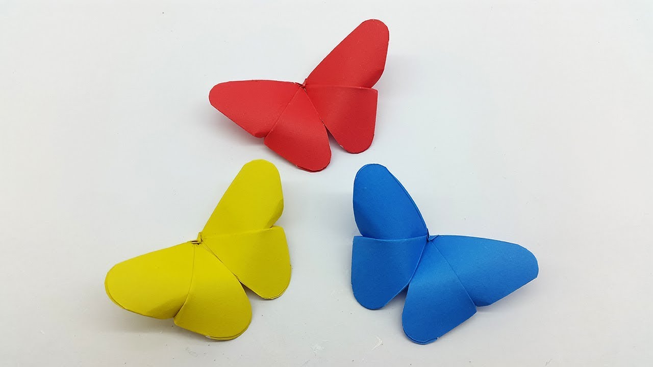 How to make Origami paper butterflies, Easy craft