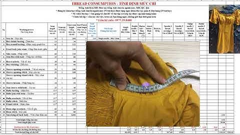 Tiếng Anh chuyên ngành may và quản lý đơn hàng | Hướng dẫn tính định mức chỉ