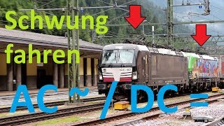 Schwung fahren im Systemwechsel AC DC Bahnhof Brenner Brennero ÖBB - FS - Alex E