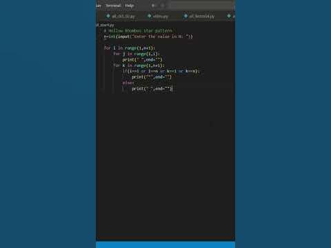 Hollow Rhombus Pattern In Python #coding #codinglife - YouTube