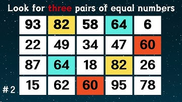 Find 3 pairs of equal numbers #73#brain #puzzle #dementia #quiz #mathstricks #mathematics #