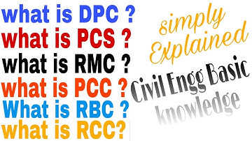 What is PCC,RCC,PSC,RMC,DPC,RBC ? In [Hindi] | Civil Engg basic knowledge. | Civil Engg.
