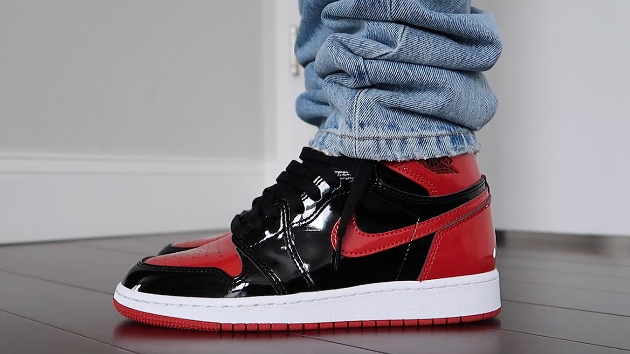 JORDAN 1 HIGH PATENT BRED GS || QUICK REVIEW + SIZING INFO + ON FOOT