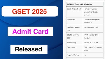 GSET 2025 Admit Card Released | GSET 2025 Admit Card Out | MDE