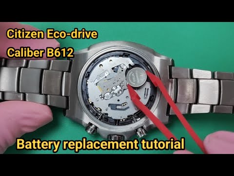 Citizen Eco-drive B612 battery replacement tutorial. - YouTube