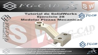 Solidworks  Tutorial Ejercicio 28 MODELAR PIEZAS MECANICAS