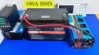 battery built with 100A BMS, 12V 120Ah Lifepo4 battery, Codi Energy