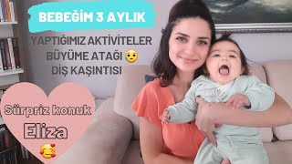 BEBEĞİM 3 AYLIK | Yaptığımız Aktiviteler, Diş Kaşıntısı, Rota Virüs Aşısı| Denize soktuk 🤩