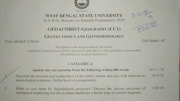West Bengal State University.  B.A/B. Sc Honors 1st Semester Examination 2019