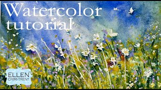 Watercolor Painting techniques a  Spring Meadow