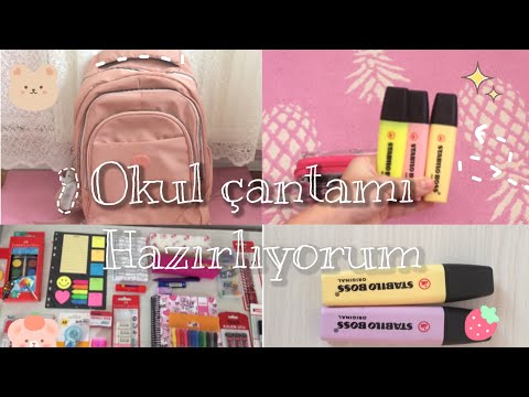 Okul çantamı hazırlıyorum 💫 | yeni kalem kutular🍄| #sessizvlog