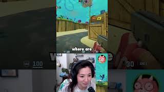 Fuslie JUMPSCRARED Valkyrae in their CS2 1v1