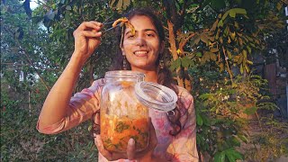 Turning My Homegrown Spring 🌿Onions🧅 into Kimchi 🥢@Village-pets-and-plants #youtube #kimchi #recipe 