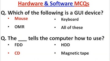 Top 100 Hardware & Input-Output Devices Mcqs | Computer Software Most Important MCQ