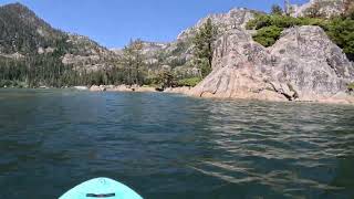 Paddle boarding around Fannette island in Emerald Bay, Lake Tahoe