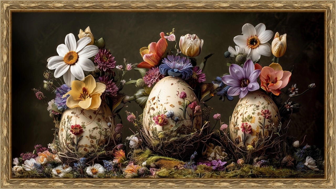 Vibrant Easter Garden TV Art Elegant 4K 10 Hour Loop