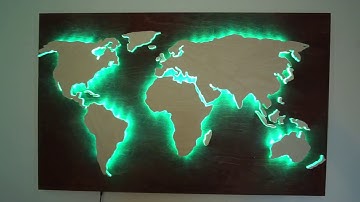 LED Wooden Glowing World Map