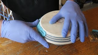 Woodturning A Bowl With Turquoise Milliput Inlay
