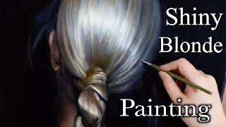 Shiny glass hair painting in oil