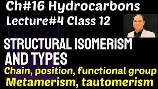 Ch16 Lec4 Isomerism And Types Of Structural Isomerism Chain Position Functional Gp Metamers