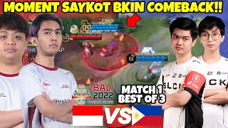 MOMENT SAYKOTS BIKIN TIM INDO COMEBACK!! INDONESIA VS PHILIPINE IESF WORLD CHAMPIONSHIP MATCH 1!!