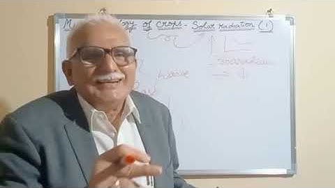 Micrometeorology Of Crops  -  Solar Radiation (1)