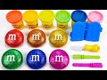 Satisfying Video l How To Make Rainbow Color M&amp;M Glitter With Playdoh Cutting ASMR #35