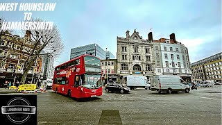 LONDON 4K BUS H91Ride on Great West Road