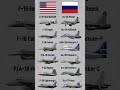 🇺🇸 USA vs 🇷🇺 Russia Fighter Jets Comparison ✈️🔥 #shorts