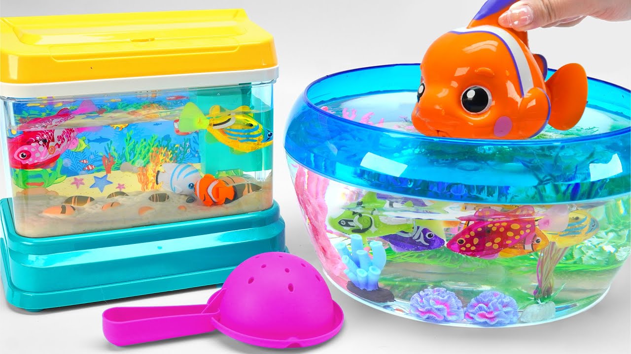 Satisfying With Unboxing Light Robo Fishing Tank Aquarium Playset ASMR | Tiny Review