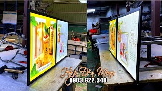 Hộp đèn Menu SIÊU MỎNG - Poster đèn led đặt quầy hoặc treo tường | Sản xuất theo kích thước yêu cầu