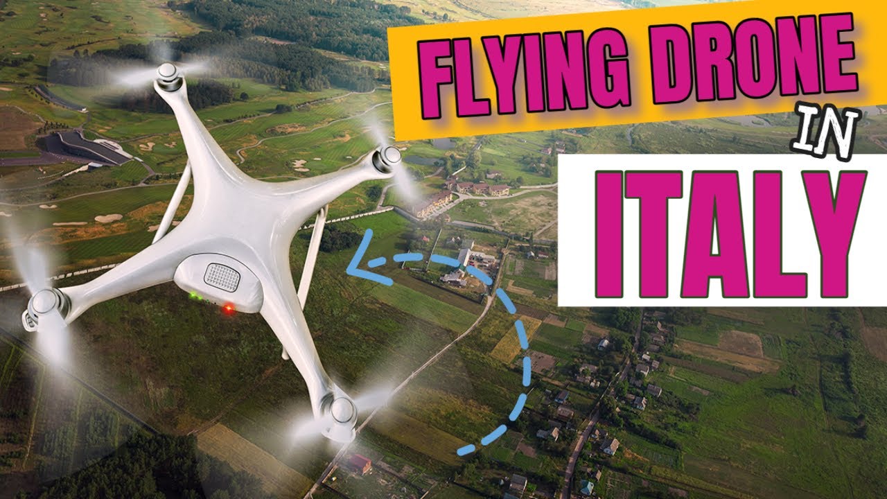 Flying a Drone in Italy. Driving Through Small Towns in Northern Italy