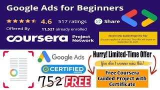 Google Ads for Beginners | Free Coursera Guided Project | Free Course with Certificate