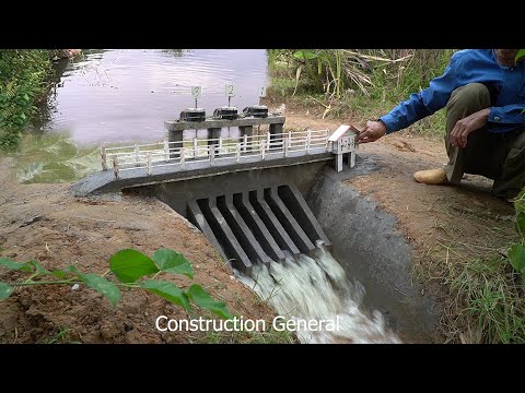 Mini  Dam Construction With Six Gates Water Discharge